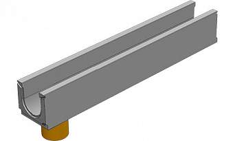 BGU Универсальный лоток DN100, №. 5-0, с вертикальным водосливом, без уклона